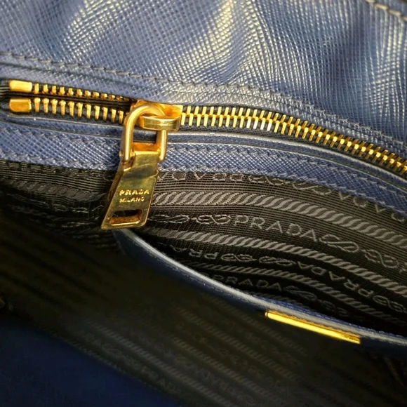 Authentic Prada Navy Blue Leather Tote Bag - Picture 9 of 13
